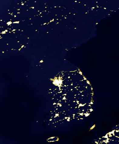 Korean Peninsula at Night